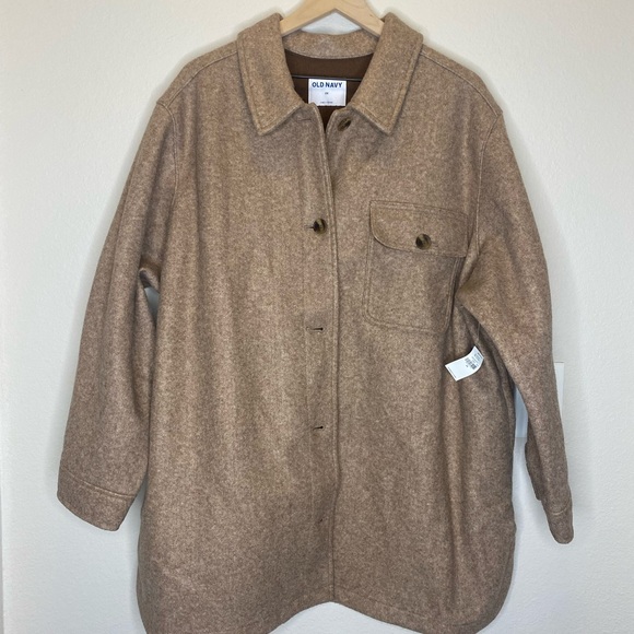 NEW Old Navy Oversized Soft-Brushed Shacket / Plus Size / 2X / Brown Tan - Picture 6 of 11